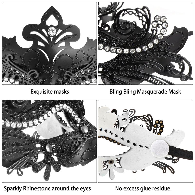 Coddsmz Couple Masquerade Mask Set Venetian Party Mask Mardi Gras Mask Halloween Costume Mask Fancy Dress Mask for Women Men - Image 4